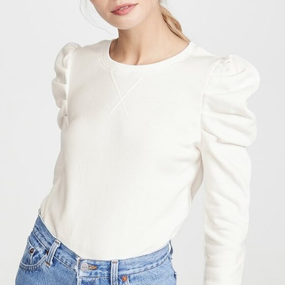 Rebecca Minkoff Janine Sweatshirt White Size L - Picture 1 of 6